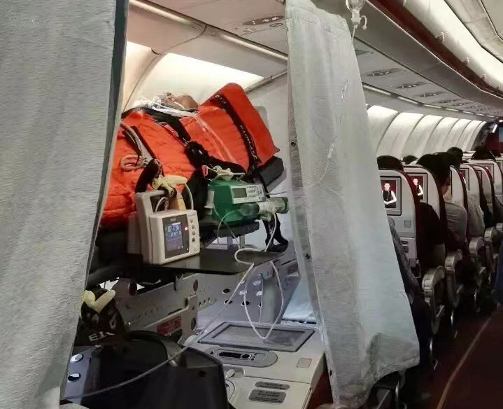 裕民县跨国医疗包机、航空担架